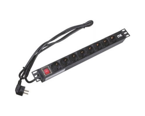 PH12-7D1-P Блок розеток 19” со шнуром