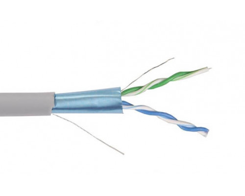 F/UTP 2х2х24AWG кат.5E solid PVC (LC1-C5E02-311) Кабель симметричный (витая пара), серый