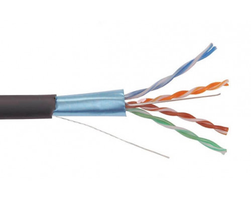 F/UTP 4х2х24AWG кат.5E solid LDPE (LC3-C5E04-339) Кабель симметричный (витая пара), черный