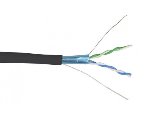 F/UTP 2х2х24AWG кат.5E solid LDPE (LC3-C5E02-339) Кабель симметричный (витая пара), черный