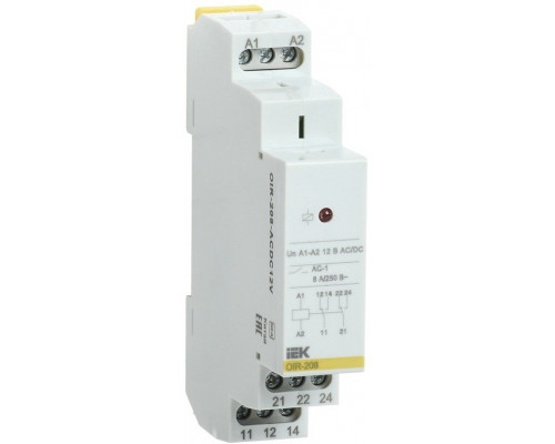 Реле OIR 2 контакта, 8А, 12 В AC/DC (OIR-208-ACDC12V)