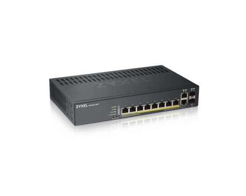 GS1920-8HPV2-EU0101F Гибридный Smart коммутатор PoE+ NebulaFlex 8xGE PoE+, 2xCombo (SFP/RJ-45)