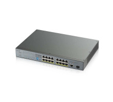 GS1300-18HP-EU0101F Коммутатор PoE+ для IP-видеокамер rack 19", 17xGE (16xPoE+), 1xSFP, бюджет PoE 170 Вт