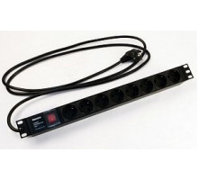 SHE19-8SH-S-2.5EU Блок розеток для 19" шкафов