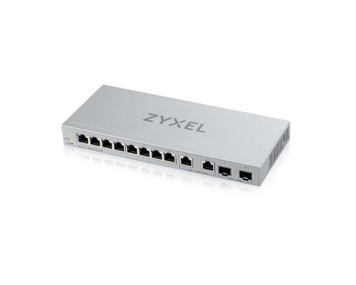 XGS1210-12-ZZ0101F Smart коммутатор 8xGE, 2x1/2,5GE, 2xSFP+, настольный, бесшумный