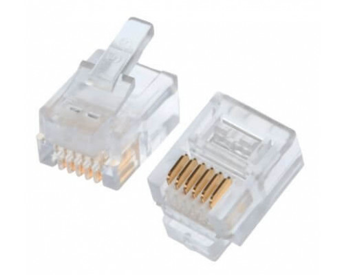 Коннекторы 6P6C (RJ-11) (100шт) (10-0228) Телефонный разъем 6P6C (RJ-11)