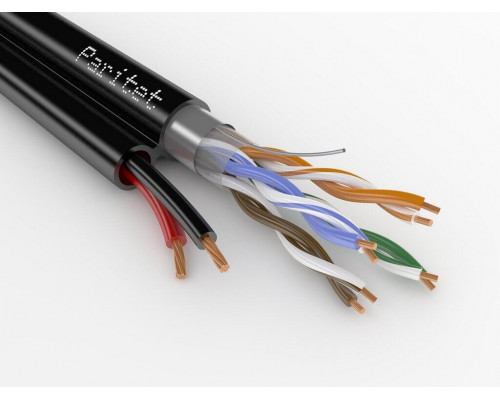 ParLan combi F/UTP4 Cat5e + 2х0,75 PE Комбинированный кабель для подключения уличных IP-камер видеонаблюдения с ИК подсветкой, подогревом и ДУ