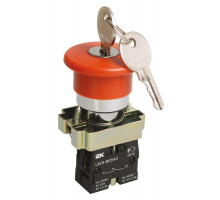 Кнопка LAY5-BS142 Грибок с ключом D22мм (BBG50-LAY5-K04) Кнопка