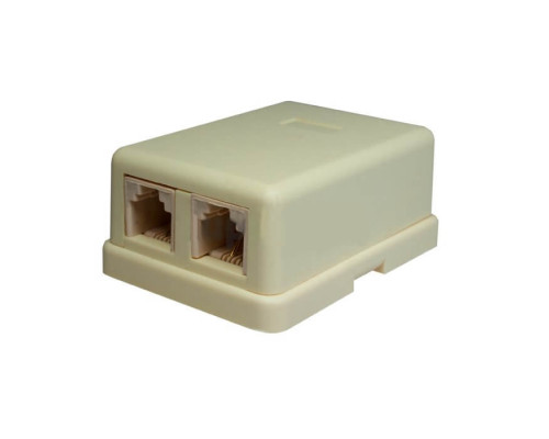 Розетка настенная RJ-11, 6P4C, 2 порта (10-0306) Телефонная розетка
