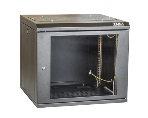 TWI-126060-R-G-BK Настенный разборный шкаф TLK 19", 12U, стеклянная дверь