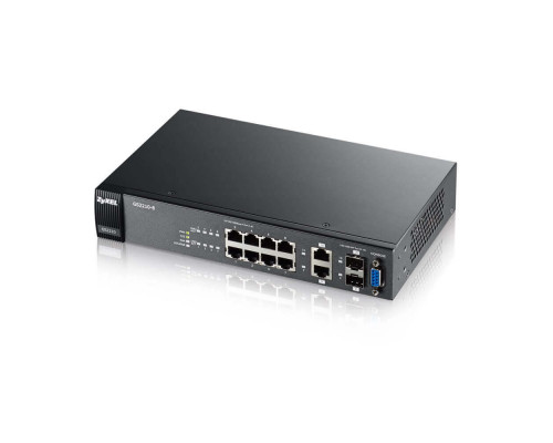 GS2210-8-EU0101F L2 коммутатор rack 19", 8xGE, 2xCombo (SFP/RJ-45), бесшумный