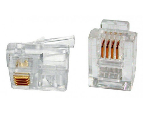 US020A (100шт) Телефонный разъем 6P4C (RJ-11)