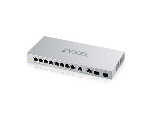 XGS1010-12-ZZ0101F Коммутатор 8xGE, 2x1/2,5GE, 2xSFP+, настольный, бесшумный