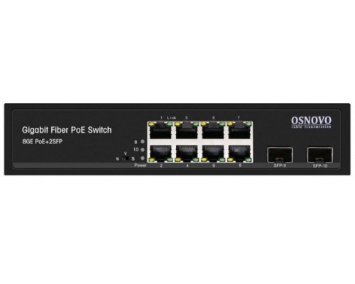 SW-80802(150W) Промышленный PoE коммутатор Gigabit Ethernet на 10 портов