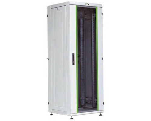 LN05-18U66-G (черный) Шкаф сетевой 19", стеклянная передняя дверь